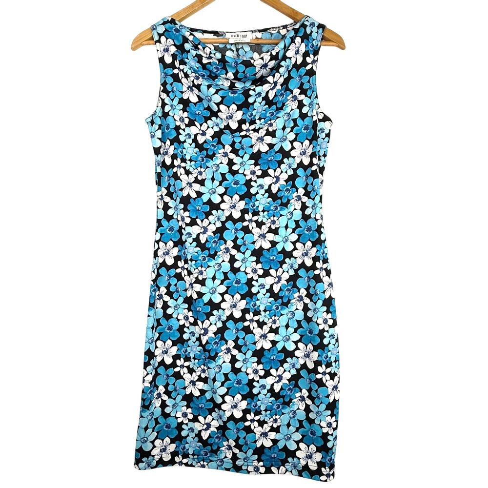 90s Byer Too! Blue Floral Sleeveless Dress S/M